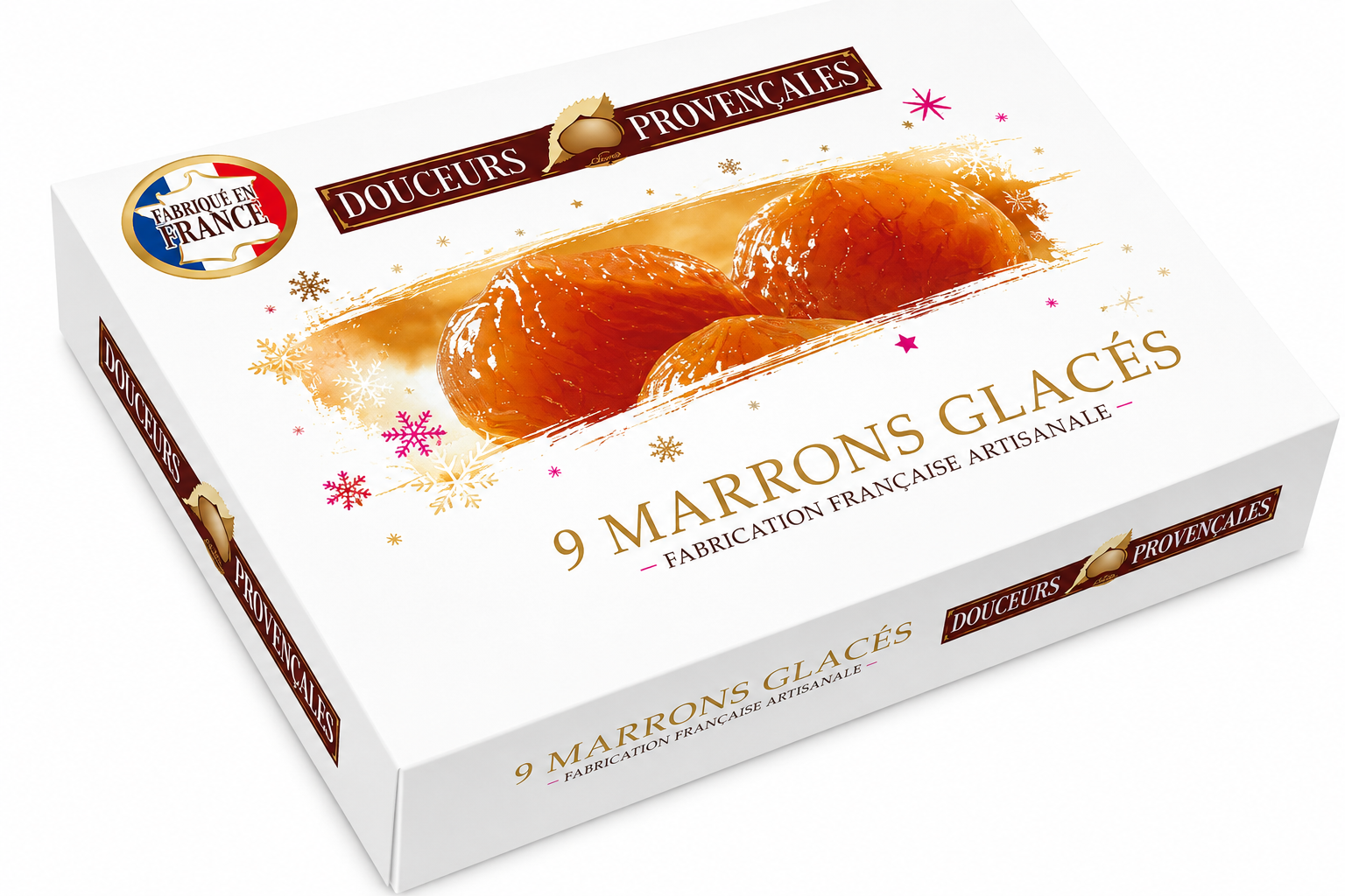 Marrons glacés entiers, boite de 9 pièces, 160gr Corsiglia