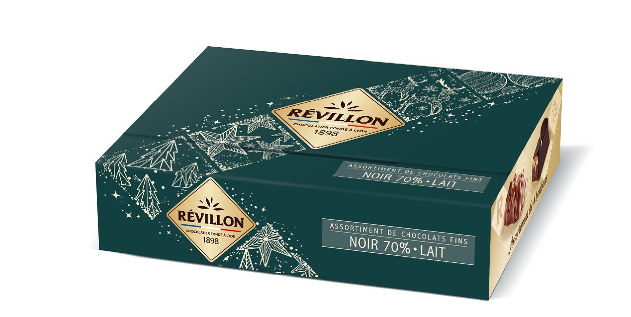 Assortiment de chocolats noir et lait Révillon 80gr