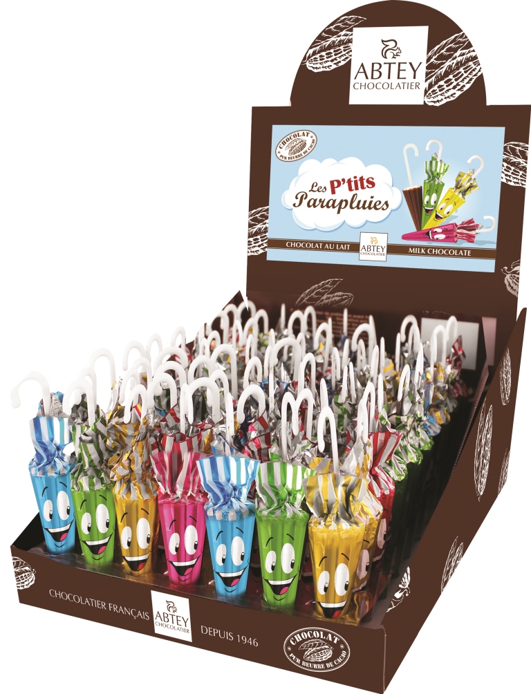 Boite de 70 parapluies au chocolat 12gr