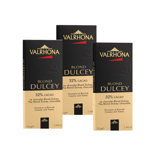 VALRHONA LOT DE 3 TABLETTES BLOND DULCEY 32% - ETSDUPLEIX