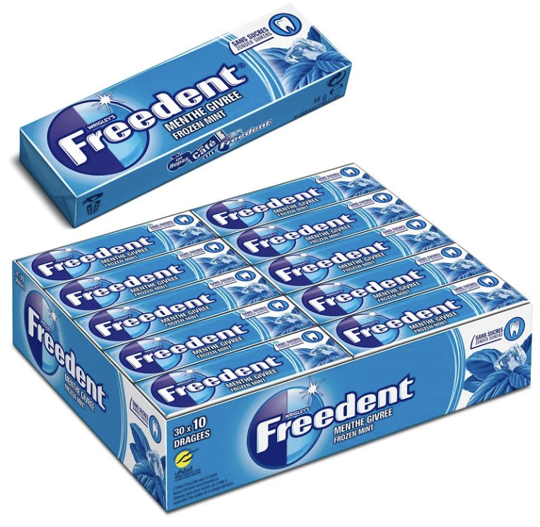 Boite de 30 paquets Freedent Menthe Givrée
