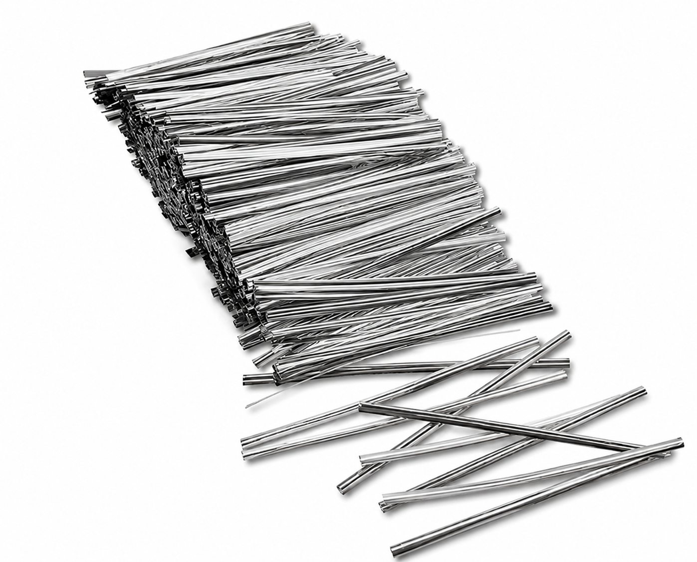 Attaches Twist Argent 6 x 90 mm – Lot de 2000 Liens de Fermeture pour Sacs, Sachets et Emballages Alimentaires
