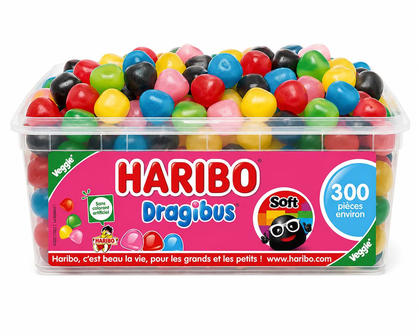 HARIBO Dragibus Soft – Boîte de 300 Bonbons Moelleux aux Fruits