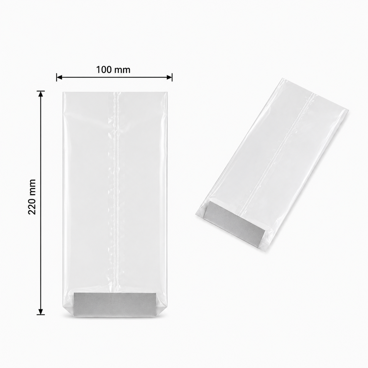 Sacs Transparents à Fond Rigide 100 x 220 mm – Lot de 100 Sachets de Présentation Premium