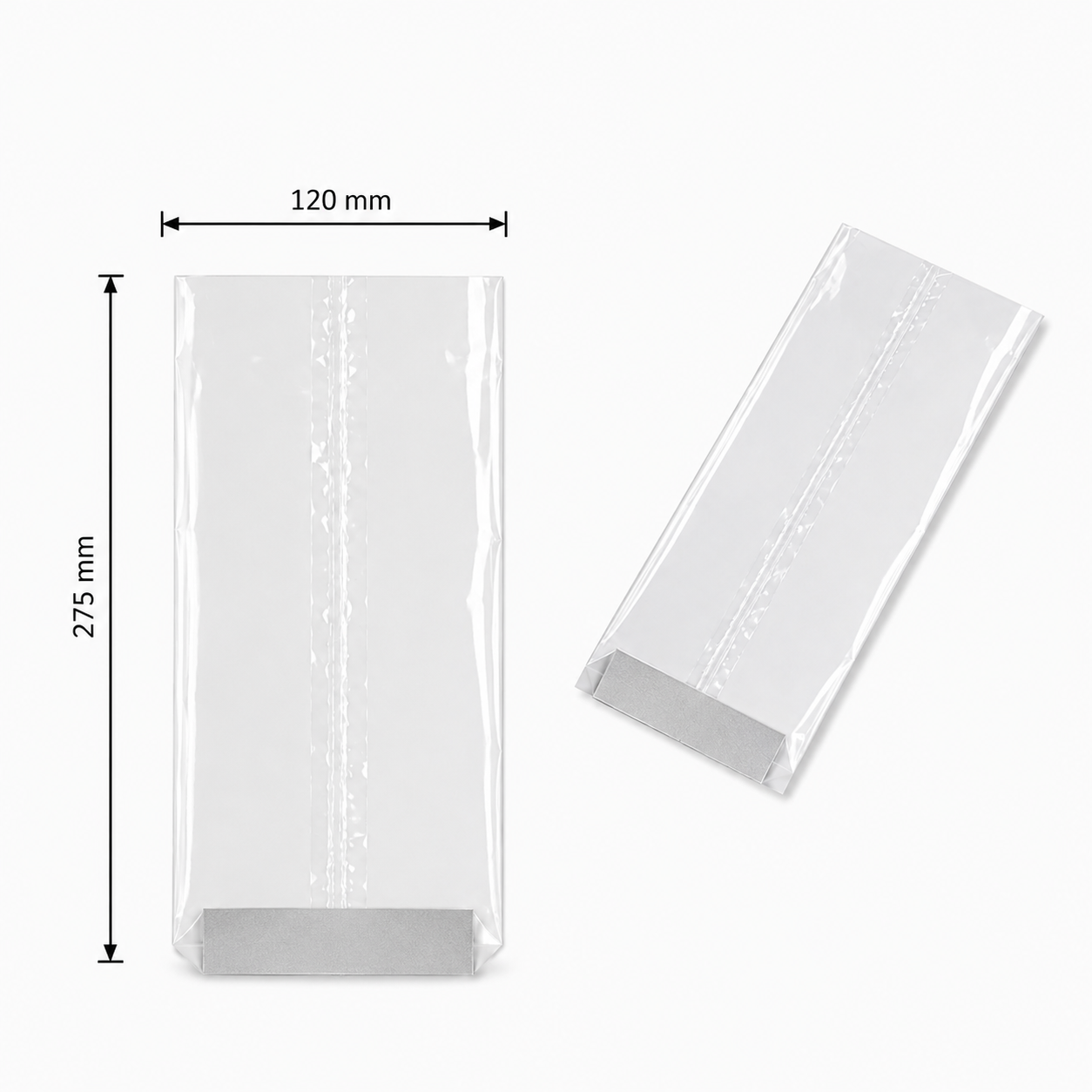 Sacs Transparents à Fond Rigide 120 x 275 mm – Lot de 100 Sachets de Présentation Premium