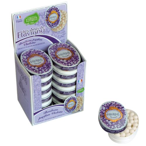 12 Boîtes oval Anis Flavigny goût violette 50gr