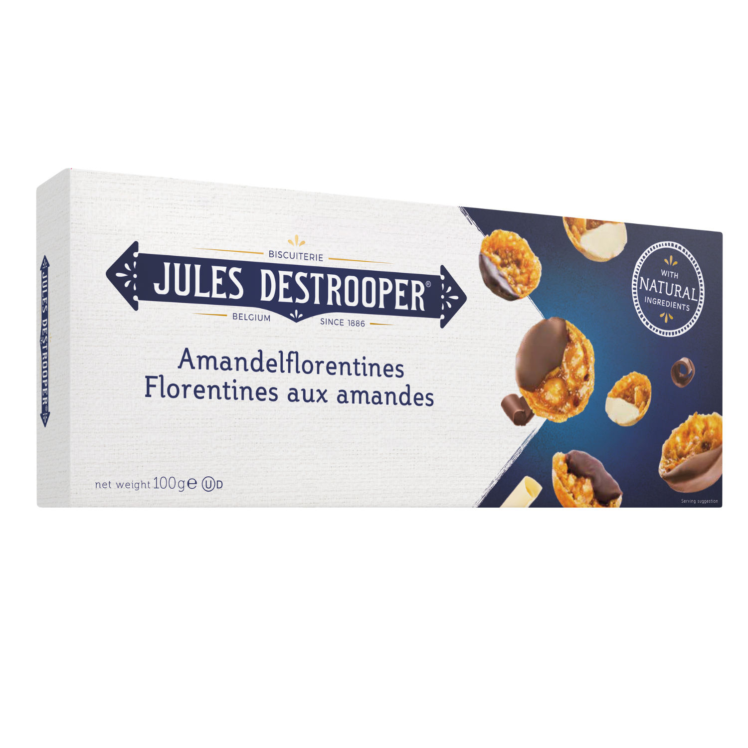 Florentines aux amandes enrobés de chocolat  100gr Jules Destrooper