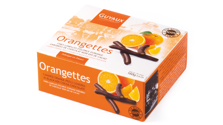 Ballotin orangettes chocolat noir 160gr Guyaux