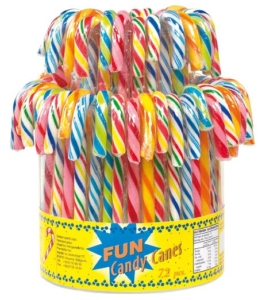 72 Candy Canes aux fruits, boite de 1 kilo
