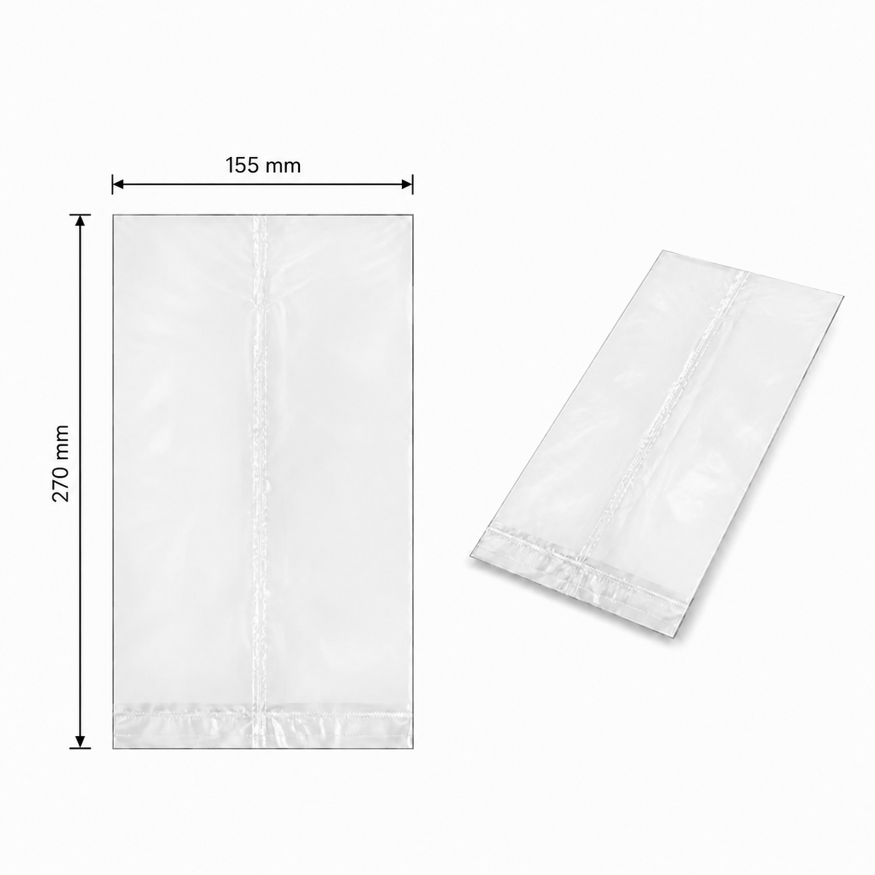 Sacs Plats Cellophane Transparent 155 x 270 mm – Lot de 100 Sachets d’Emballage Alimentaire