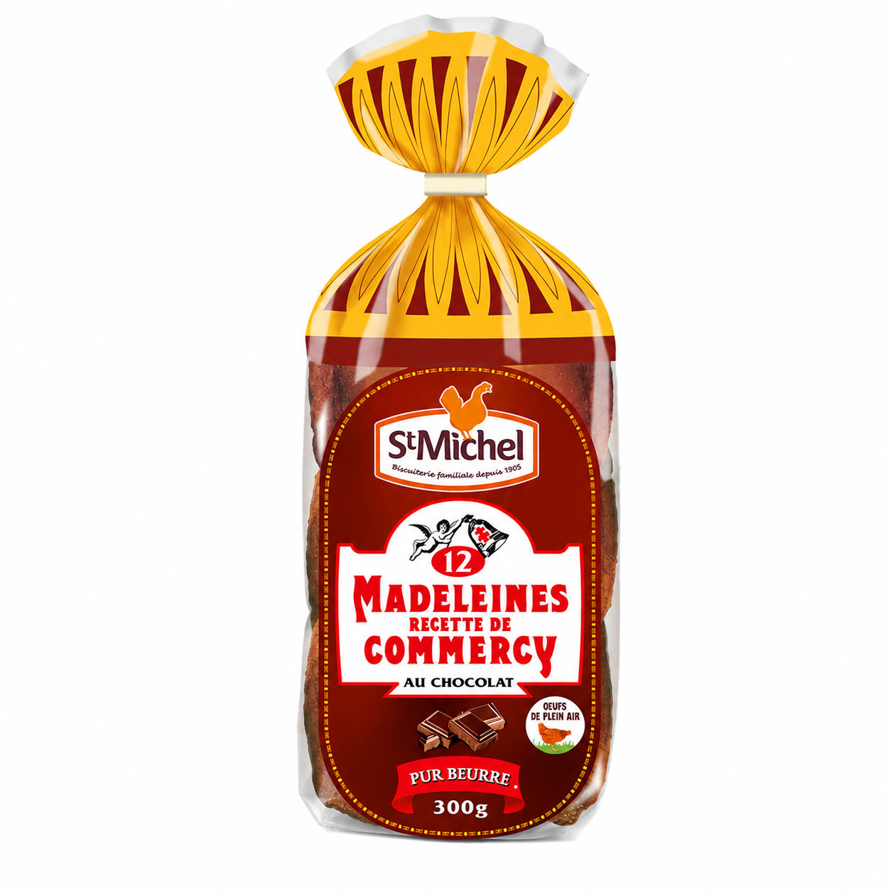 Sachet de 12 Madeleines St Michel, recette de Commercy au chocolat 300gr