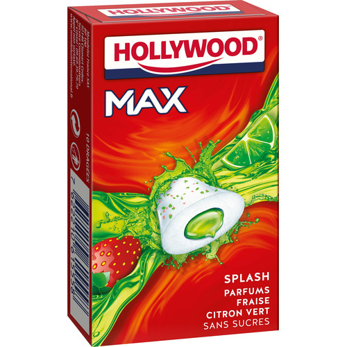 Hollywood MAX , Fraise/Citron vert, boite de 16