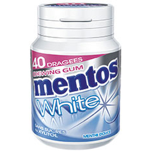 MENTOS Gum WHITE menthe douce 6 pots