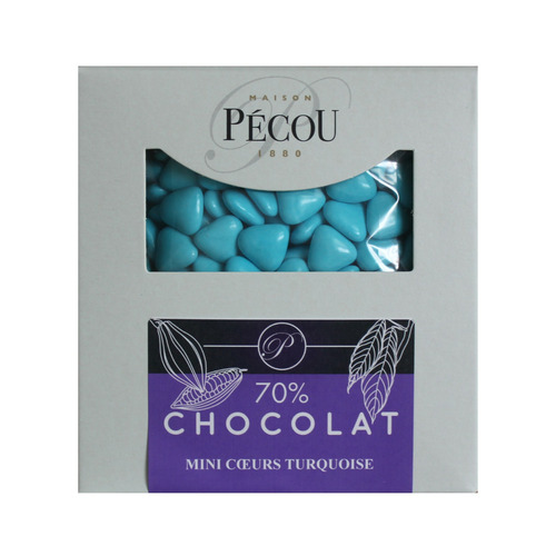 Mini Coeurs CHOCOLAT Turquoise 1 kilo