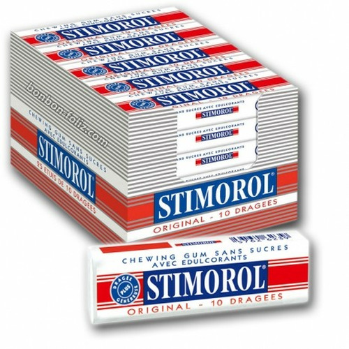 Chewing gum,STIMOROL, sans sucre, boite de 25