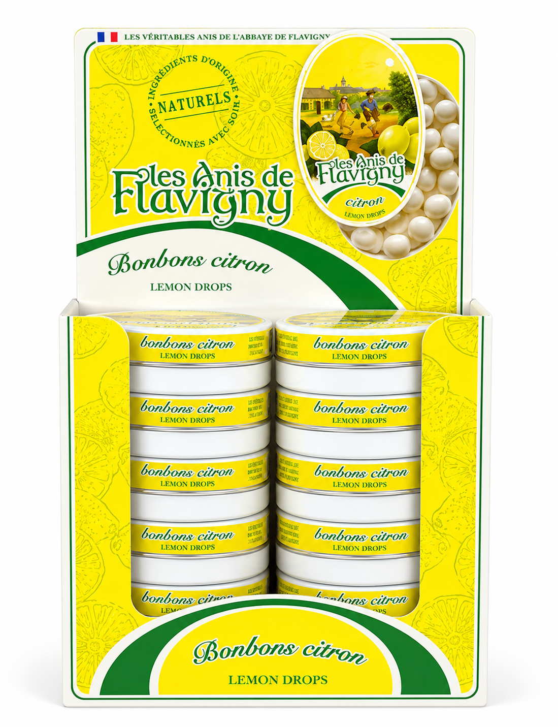 12 Boîtes oval Anis Flavigny goût citron 50gr