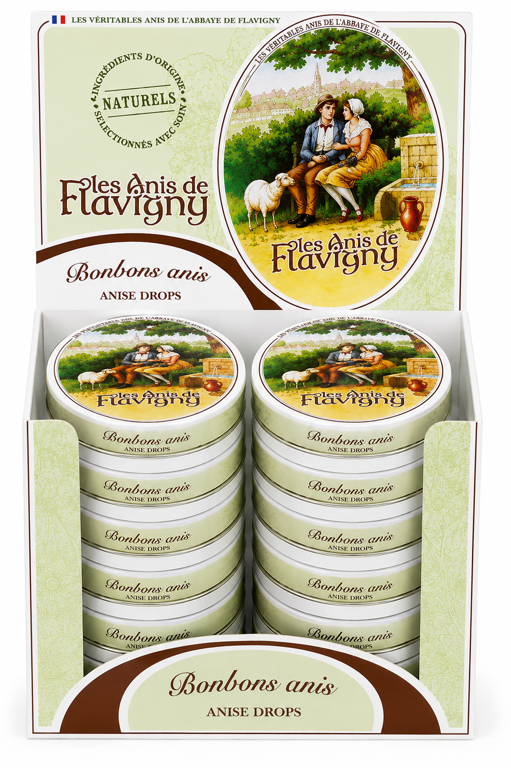 12 Boîtes oval Anis Flavigny goût anis 50gr