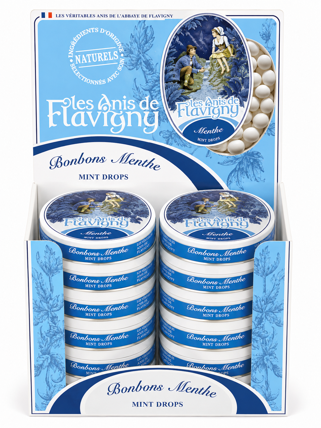 12 Boîtes oval Anis Flavigny goût menthe 50gr