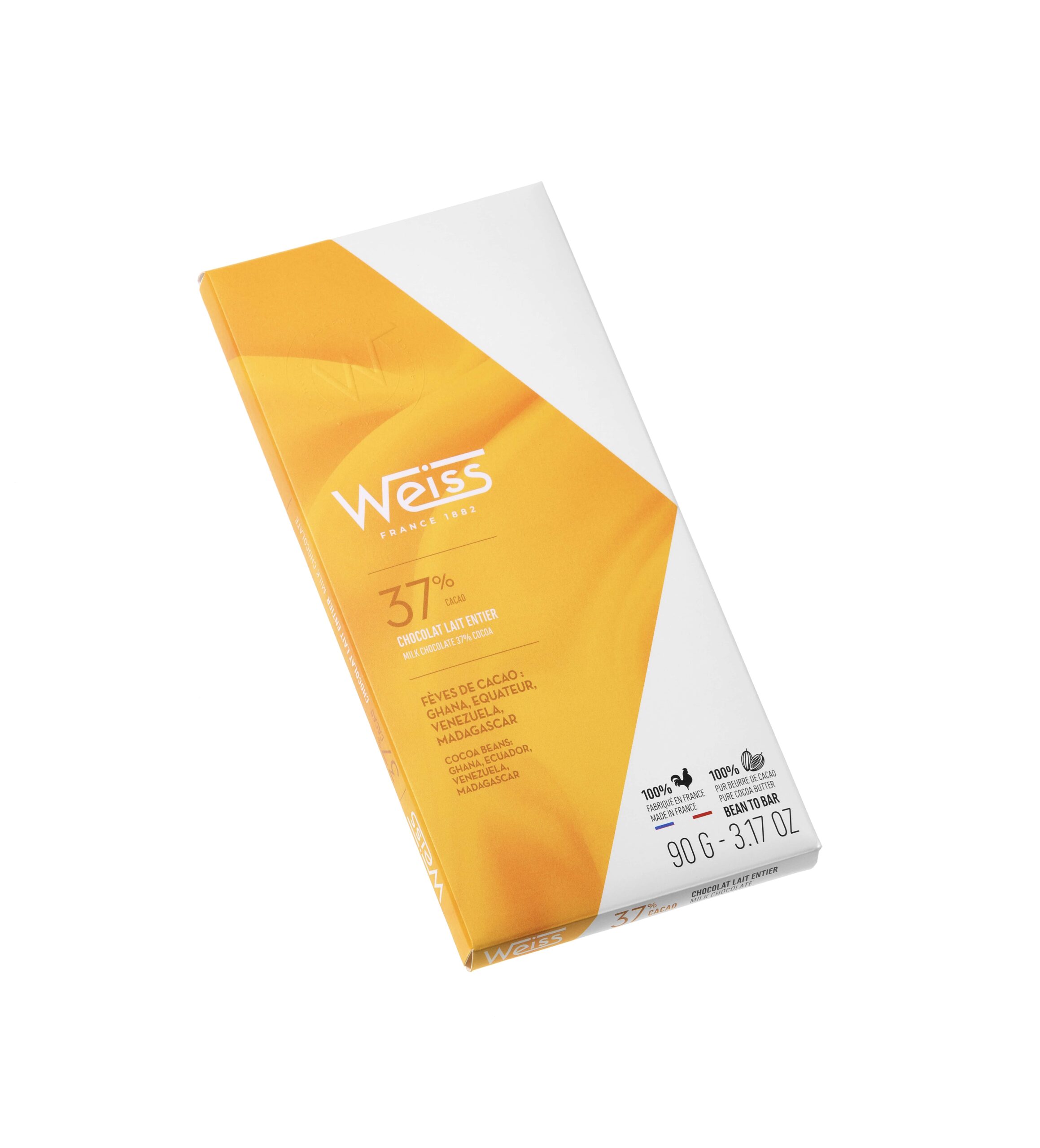 Tablette de chocolat au Lait Entier 37% - 90g Weiss