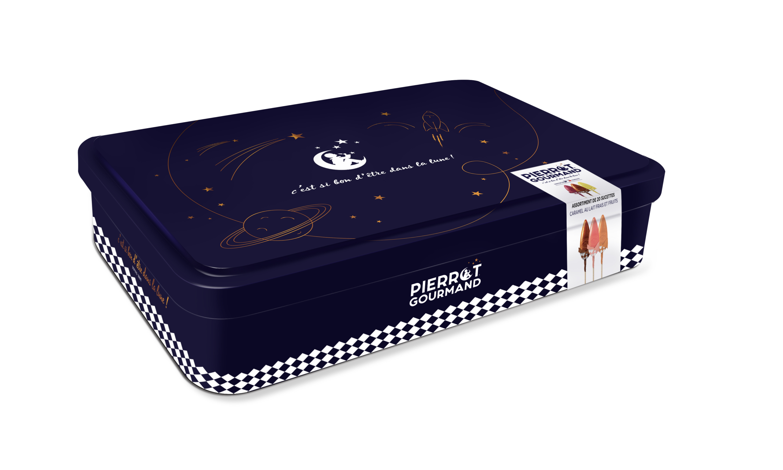 Boîte métal collector 20 sucettes 262gr Pierrot Gourmand