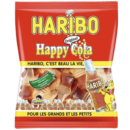 Carton de 30 sachets Happy Cola 120gr Haribo