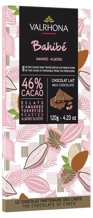 TABL. 120gr Bahibe amandes , VALRHONA