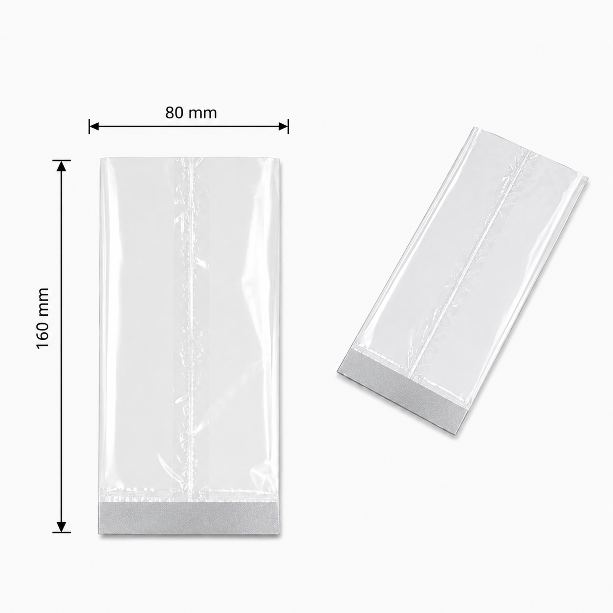 Sacs Plats Cellophane Transparent 80 x 160 mm – Lot de 100 Sachets d’Emballage Alimentaire
