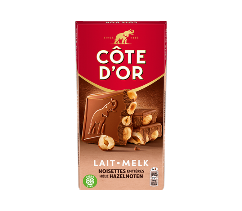 Tablette Lait Noisettes Entières 180gr CÔTE D'OR