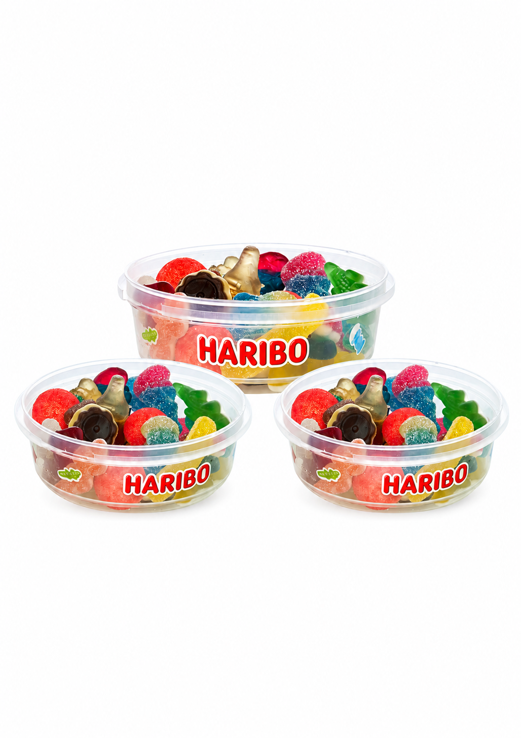 Assortiment de confiseries Haribo dans un tubo pratique de 150g.