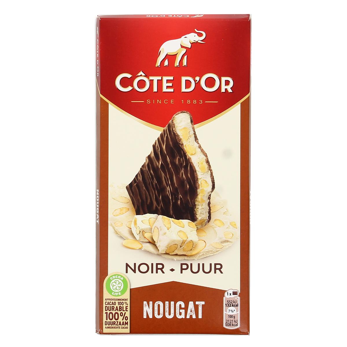 Tablette Noir Nougat 130gr CÔTE D'OR