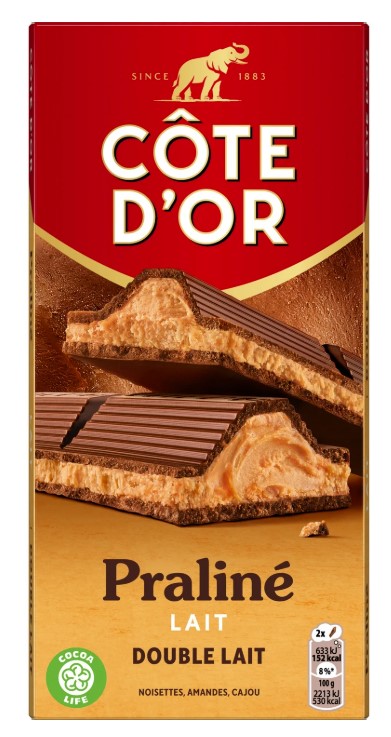 Tablette Praliné Double Lait 200gr CÔTE D'OR