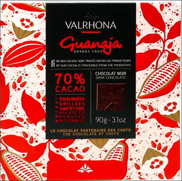 Coffret de 18 carrés de chocolat noir Guanaja 90gr Valrhona