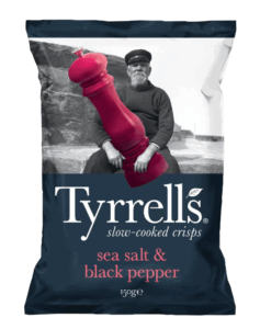 Chips Sel de mer et Poivre noir, 150g, Tyrrells