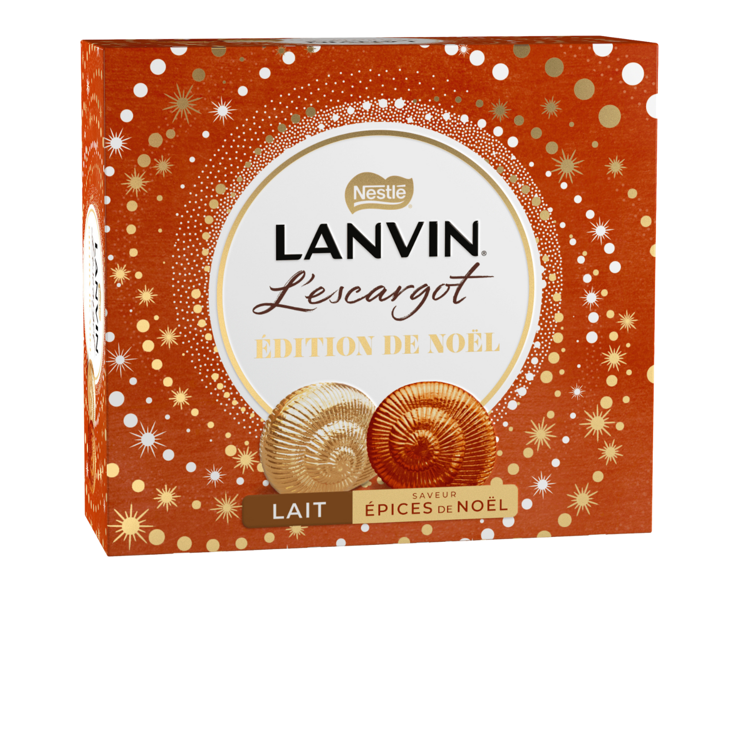 Boîte cadeau Escargots Lanvin chocolat lait & épices de Noël 269g