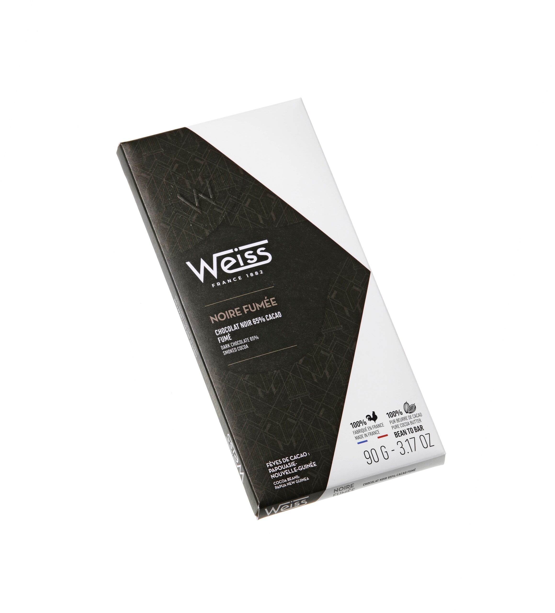 Tablette de chocolat Noir Fumé 65% - 90g Weiss
