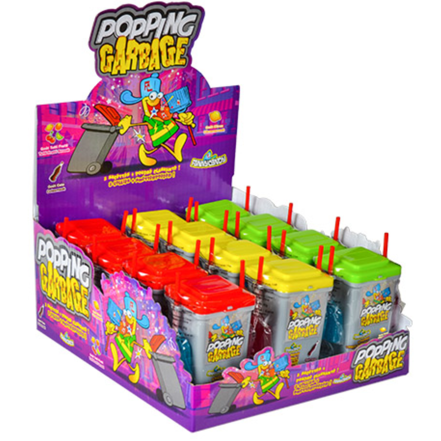 Popping Garbage sucettes boite de 12 Funny Candy