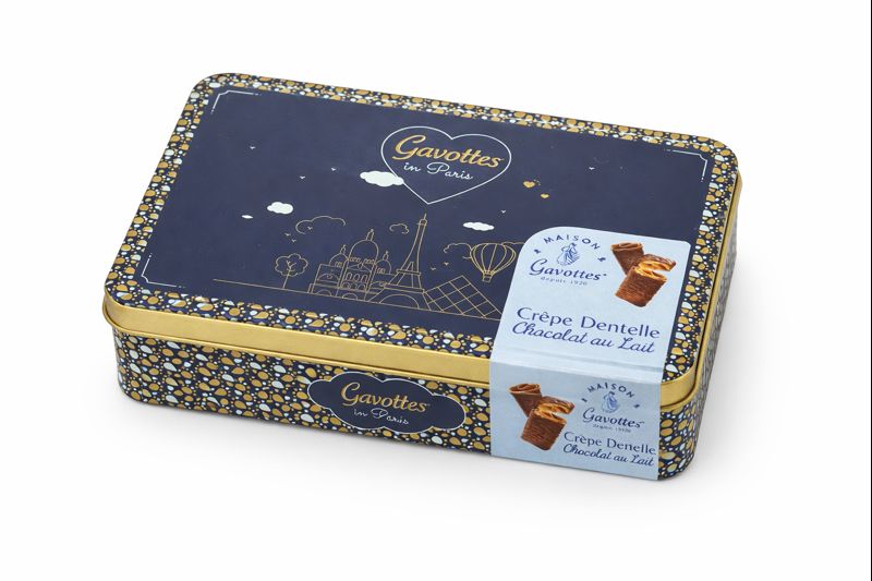 Coffret Gavottes in Paris, crêpes dentelle chocolat au lait 90gr Maison Gavottes