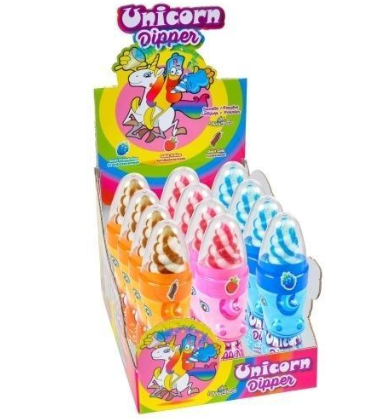 Sucettes Unicorn Dipper Funny Candy – Boîte de 12 pièces