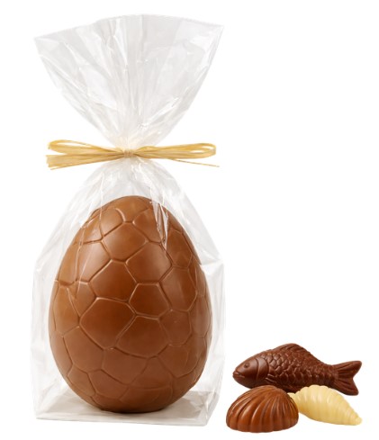 Œuf Chocolat au lait Garni de Fritures 3 Chocolats 14 cm 295g  Guisabel