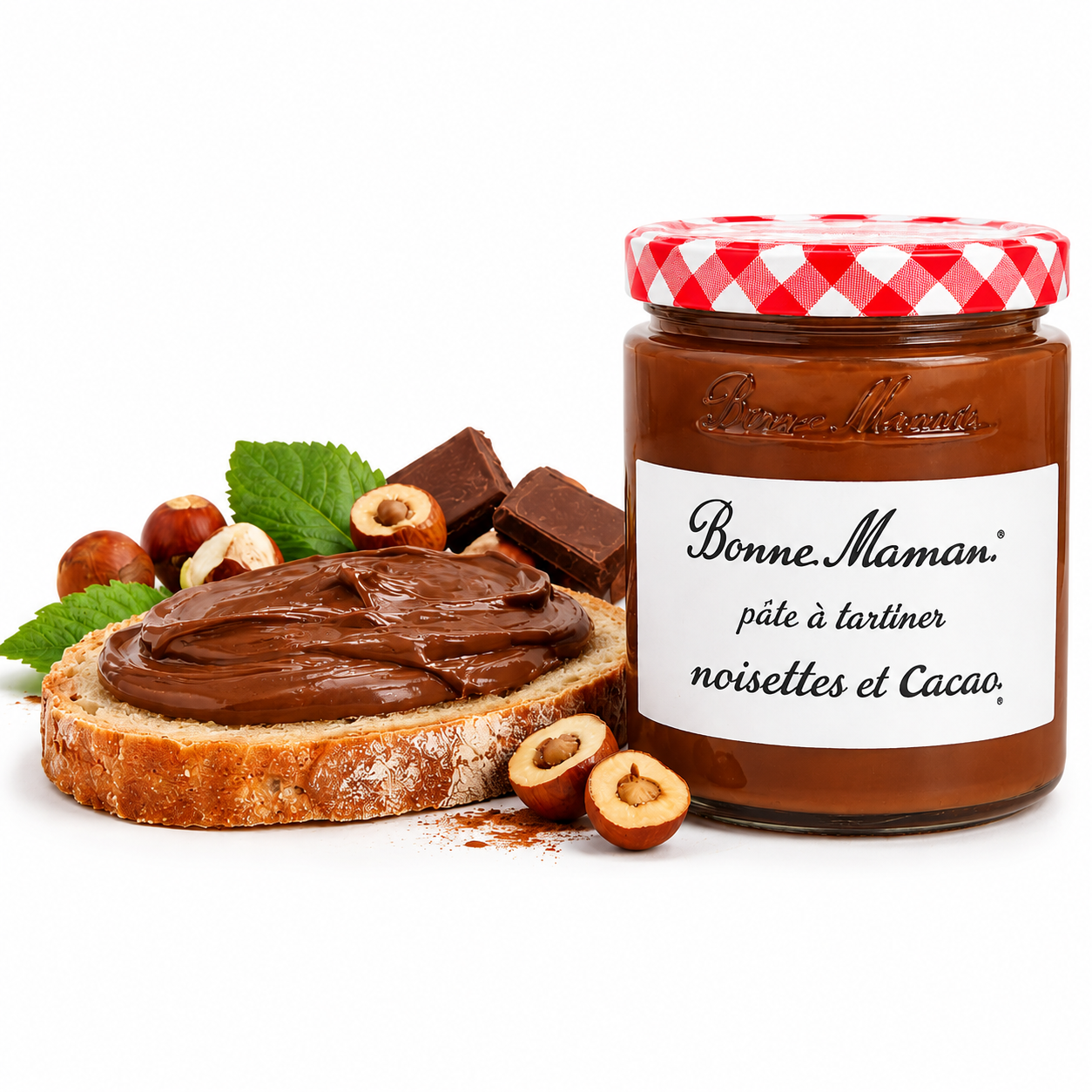 Pâte à Tartiner Bonne Maman 360g – Noisette et Cacao – Pot en verre