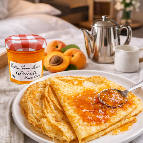 Crêpes au confiture d'abricot