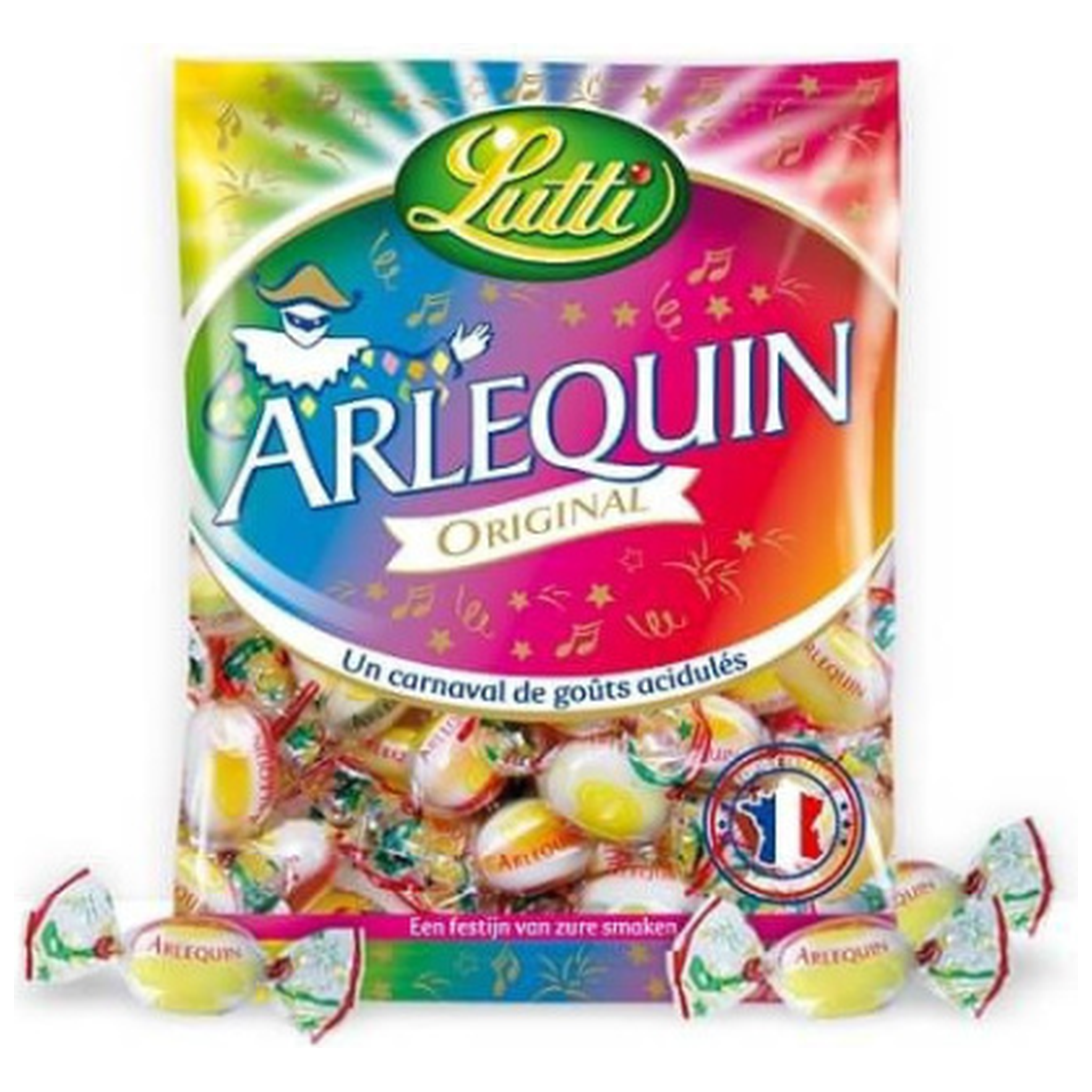 Arlequin Original 100g – Bonbons Acidulés Fourrés LUTTI