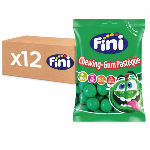 Carton de 12 sachets de 90gr Chewing-Gum Pastèque Halal Fini