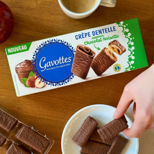 Etui Crêpe Dentelle18pcs chocolat au lait noisette 90gr Gavottes