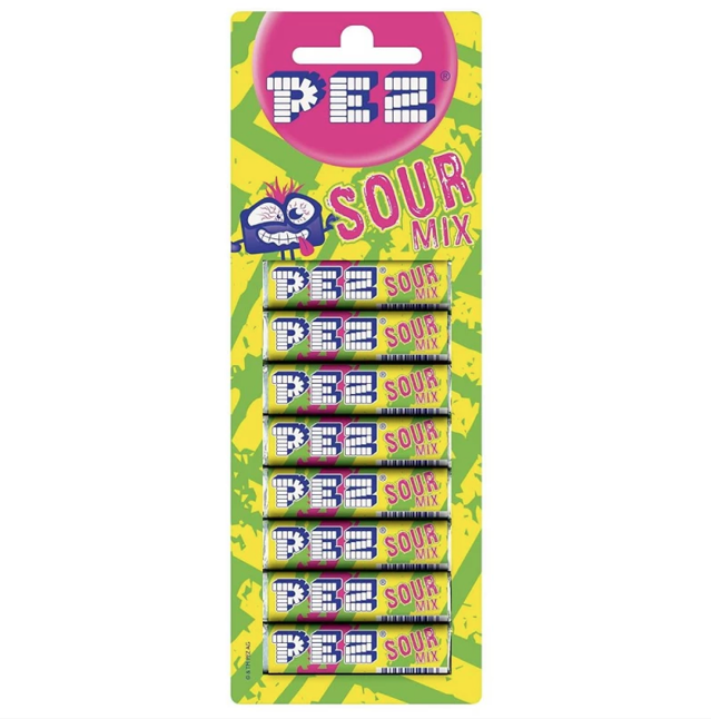 PEZ Blister de 8 Recharges Sour – Lot de 12