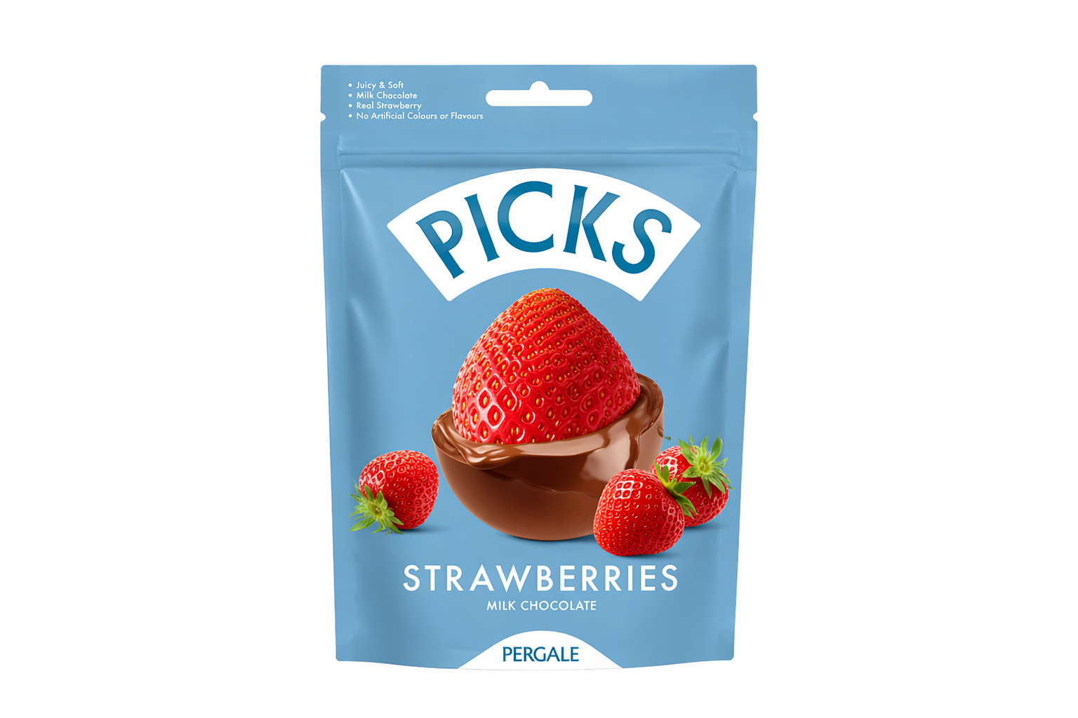 Picks Fraise Enrobée de Chocolat 90g – Lot de 11 Sachets