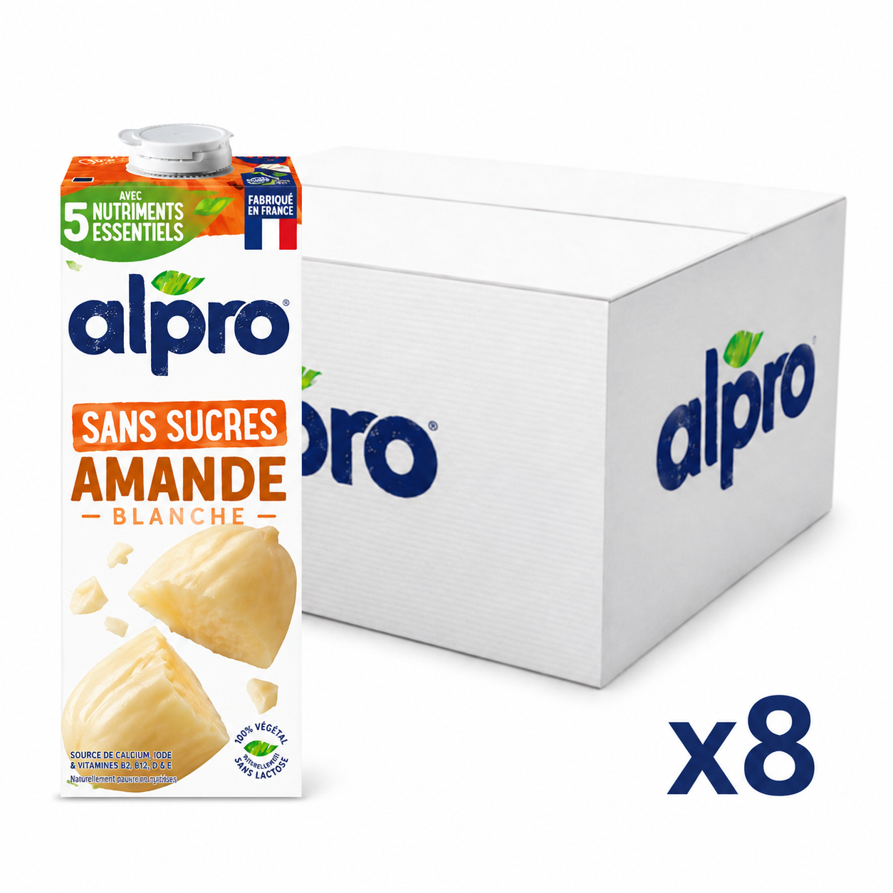 Boisson végétale amande blanche sans sucres Alpro 1L