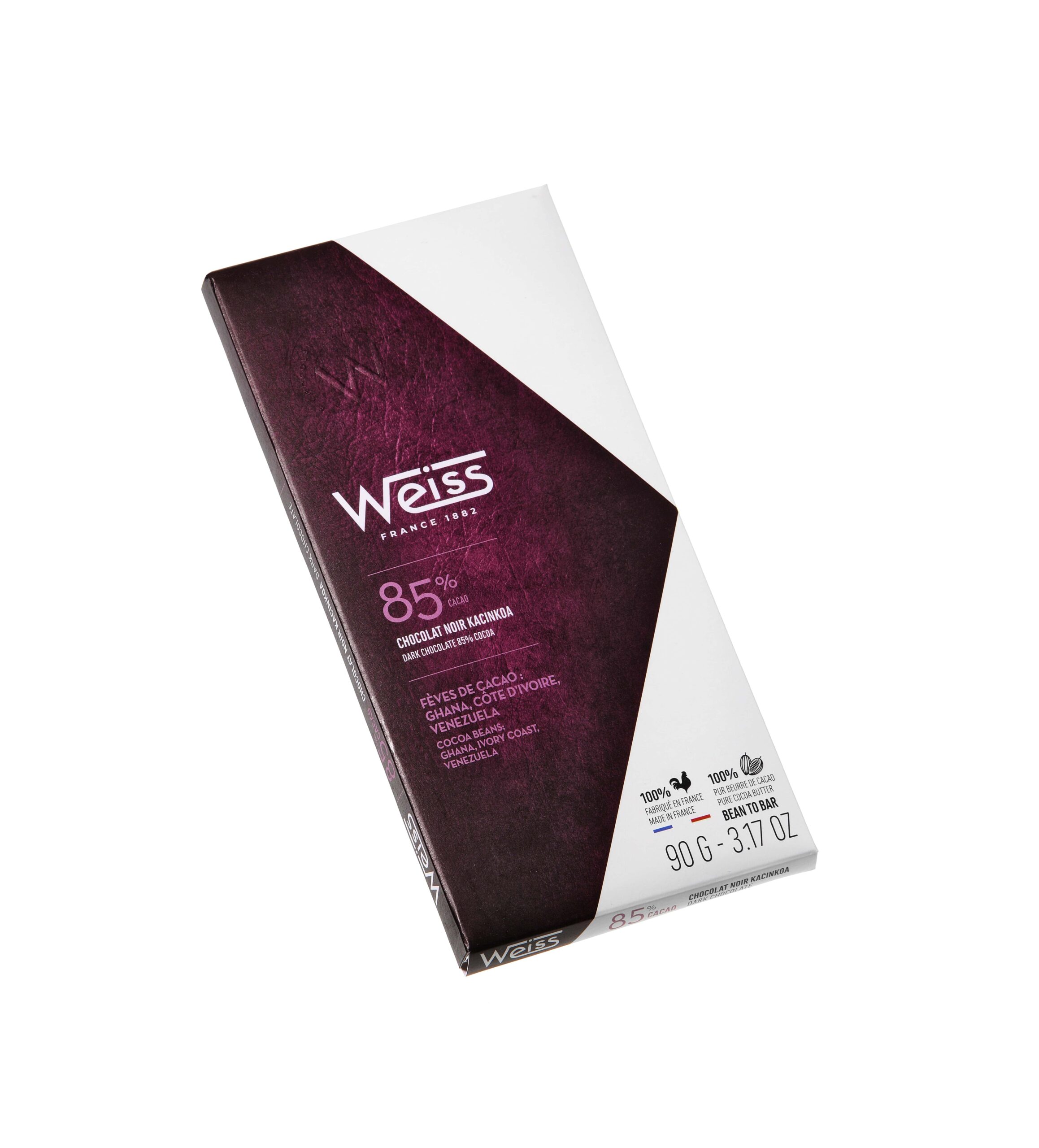 Tablette de chocolat Noir Kacinkoa 85% - 90g Weiss