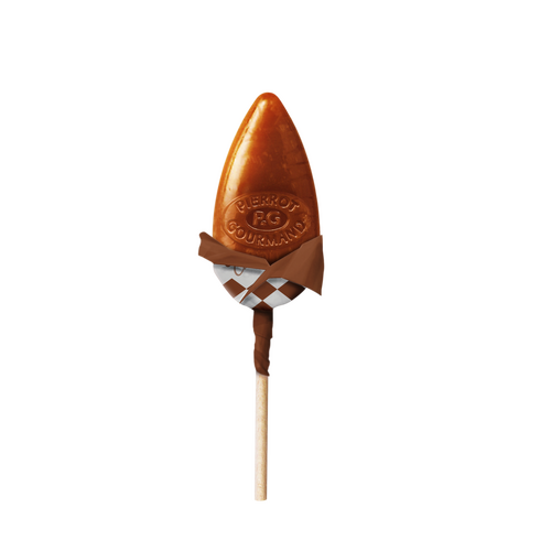 Sucette Pierrot Gourmand caramel au lait frais emballée