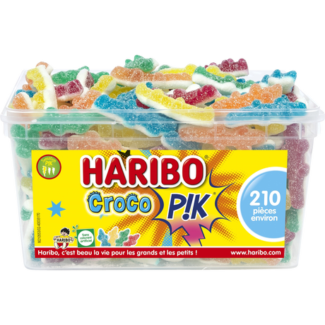 Haribo Croco Pik – Boîte de 210 Bonbons Gélifiés Acidulés
